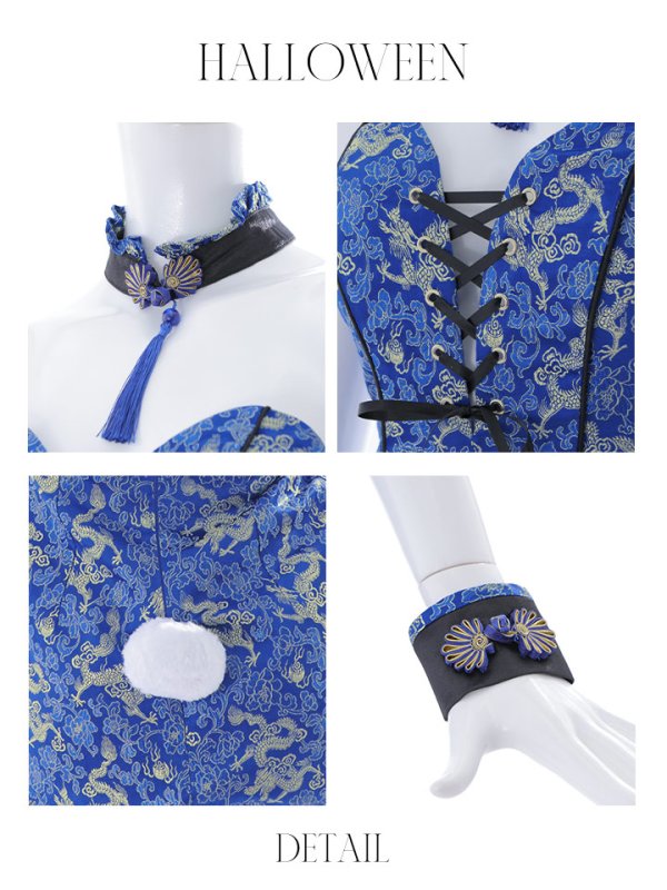 画像37: 【即日発送】【ハロウィン】チャイナバニーガール 【コスプレ6点セット】【XS-Mサイズ/3カラー】(SE01YN)[OF01]