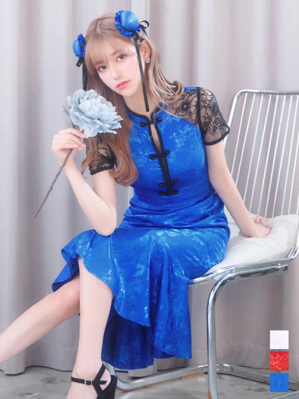 画像1: 【即日発送】【ハロウィン】 マーメイドレースチャイナ 【コスプレ2点セット】【S-Lサイズ/3カラー】(SE01YN-W)[YMT]