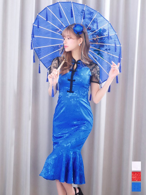 画像2: 【即日発送】【ハロウィン】 マーメイドレースチャイナ 【コスプレ2点セット】【S-Lサイズ/3カラー】(SE01YN-W)[YMT]