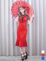 【即日発送】【ハロウィン】 マーメイドレースチャイナ 【コスプレ2点セット】【S-Lサイズ/3カラー】(SE01YN-W)[YMT]