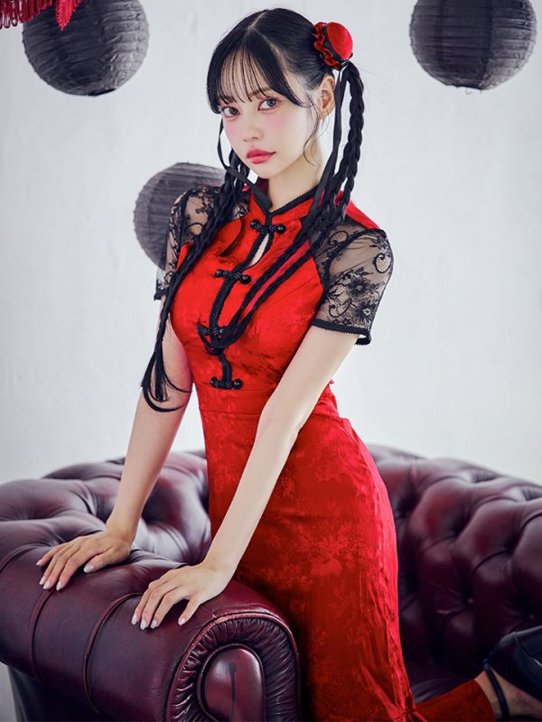 画像1: 【即日発送】【ハロウィン】 マーメイドレースチャイナ 【コスプレ2点セット】【S-Lサイズ/3カラー】(SE01YN)[YMT]