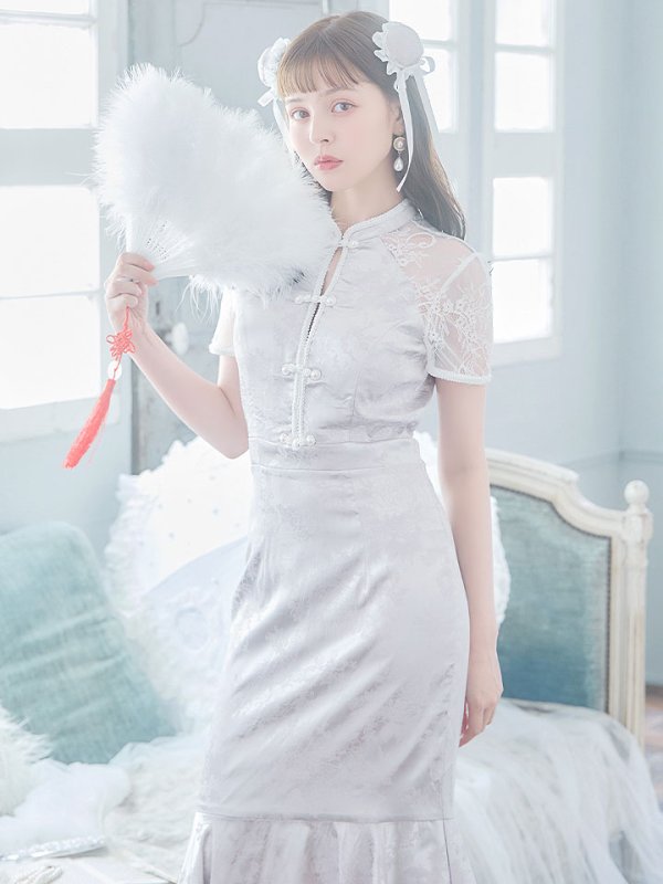 画像4: 【SALE!!】【即日発送】【ハロウィン】 マーメイドレースチャイナ 【コスプレ2点セット】【S-Lサイズ/3カラー】(SE01YN-W)[OF01]