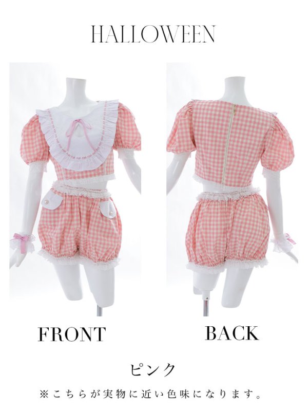 画像18: 【SALE!!】【即日発送】【ハロウィン】 ギンガムロリータベビー 【コスプレ5点セット】【S-Mサイズ/1カラー】[OF01]