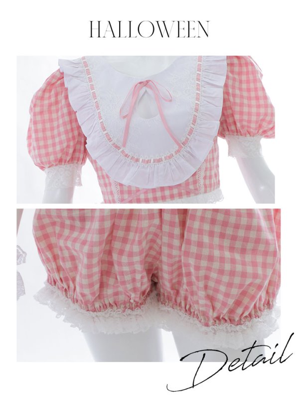 画像19: 【SALE!!】【即日発送】【ハロウィン】 ギンガムロリータベビー 【コスプレ5点セット】【S-Mサイズ/1カラー】[OF01]