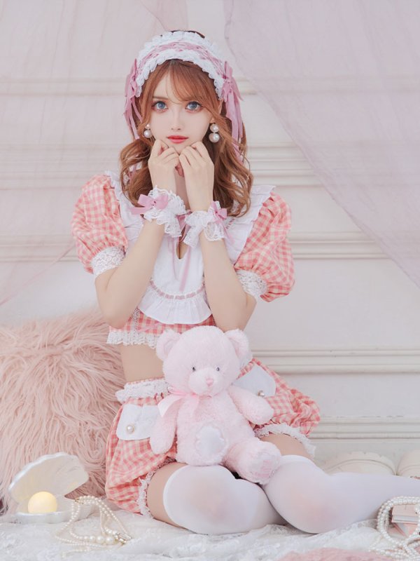 画像6: 【SALE!!】【即日発送】【ハロウィン】 ギンガムロリータベビー 【コスプレ5点セット】【S-Mサイズ/1カラー】[OF01]