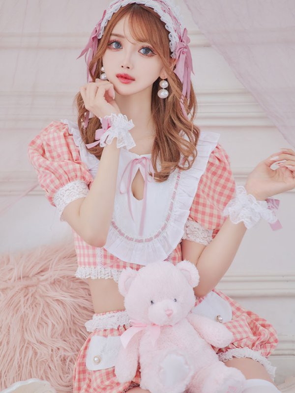 画像7: 【SALE!!】【即日発送】【ハロウィン】 ギンガムロリータベビー 【コスプレ5点セット】【S-Mサイズ/1カラー】[OF01]