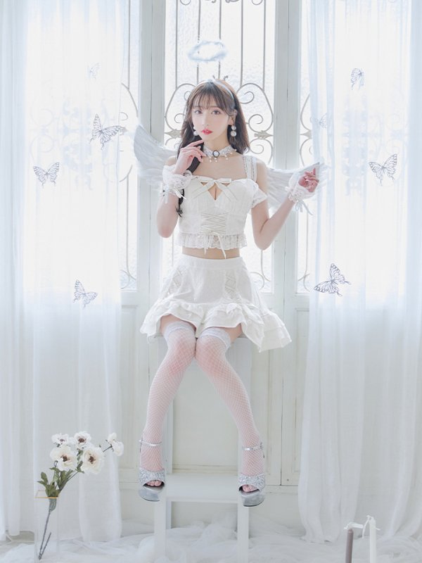 画像6: 【ハロウィン】セクシー天使セットアップ【コスプレ7点セット】【XS-Lサイズ/1カラー】[OF04-H]