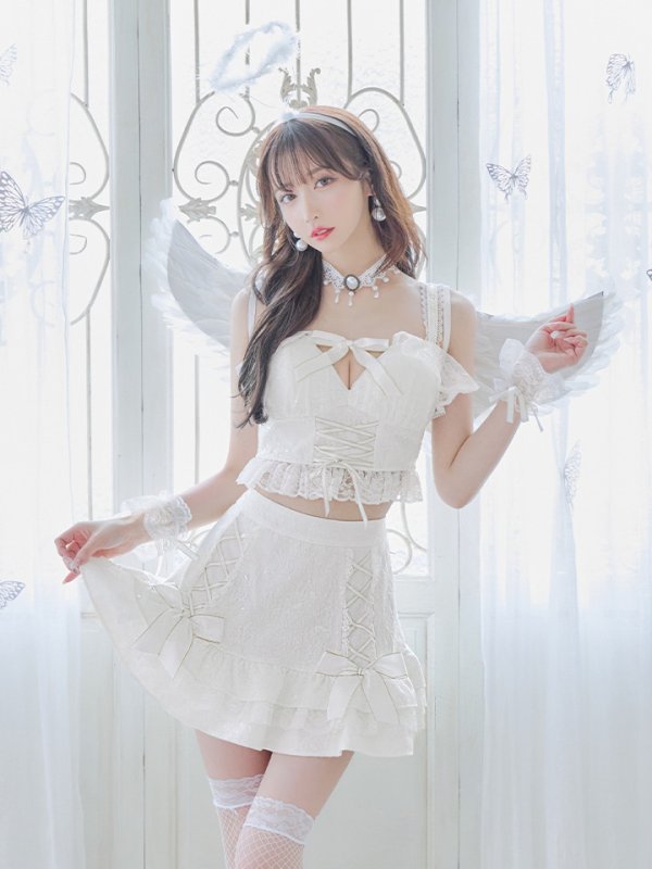 画像7: 【ハロウィン】セクシー天使セットアップ【コスプレ7点セット】【XS-Lサイズ/1カラー】[OF04-H]