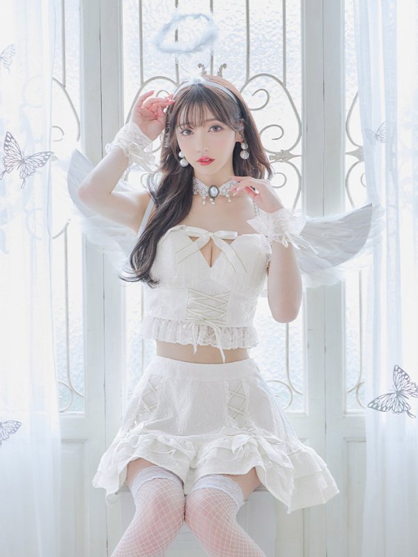 画像8: 【ハロウィン】セクシー天使セットアップ【コスプレ7点セット】【XS-Lサイズ/1カラー】[OF04-H]