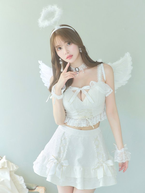 画像4: 【ハロウィン】セクシー天使セットアップ【コスプレ7点セット】【XS-Lサイズ/1カラー】[OF04-H]