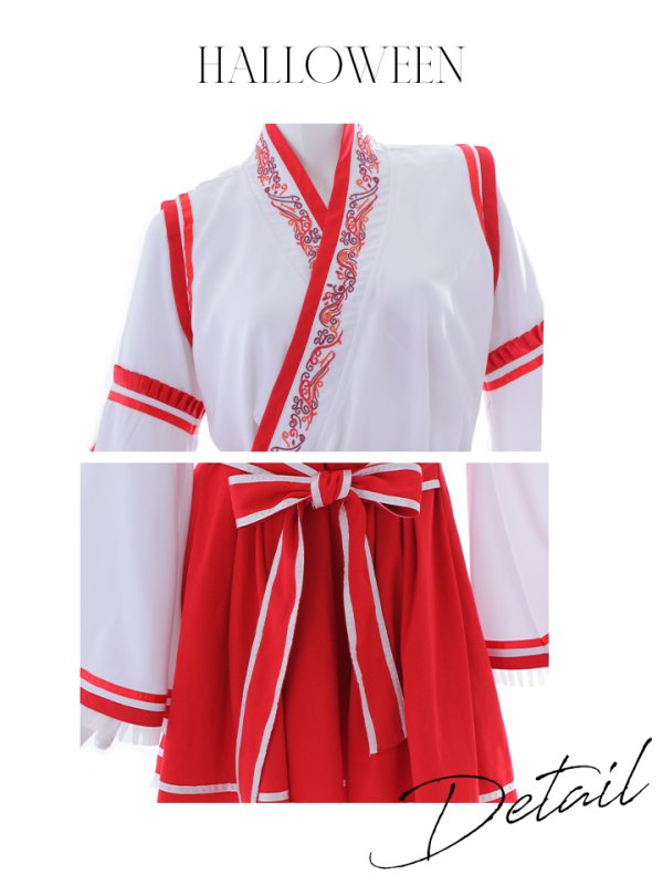 画像13: 【SALE!!】【即日発送】【ハロウィン】巫女【コスプレ4点セット】 【S-Lサイズ/1カラー】[OF01]