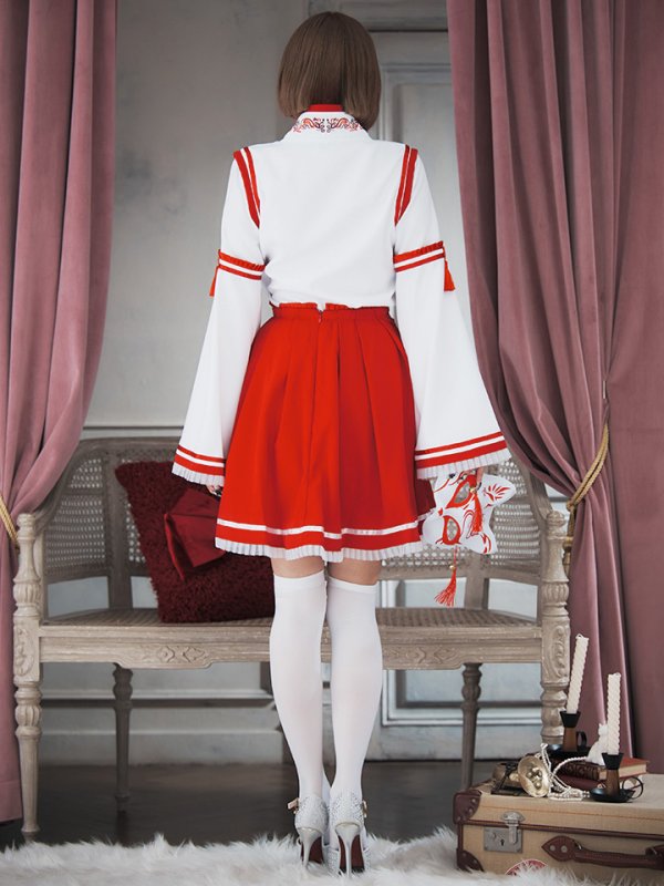 画像9: 【SALE!!】【即日発送】【ハロウィン】巫女【コスプレ4点セット】 【S-Lサイズ/1カラー】[OF01]