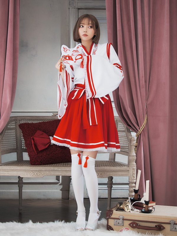 画像5: 【SALE!!】【即日発送】【ハロウィン】巫女【コスプレ4点セット】 【S-Lサイズ/1カラー】[OF01]