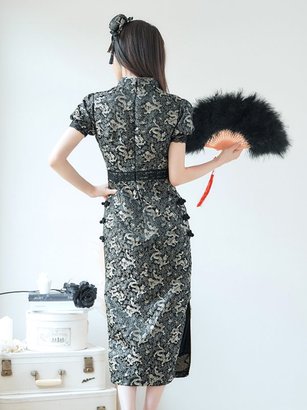 画像13: 【即日発送】【ハロウィン】 パフスリーブチャイナドレス【コスプレ2点セット】【S-XLサイズ/3カラー】(SE01YN)[HC03]