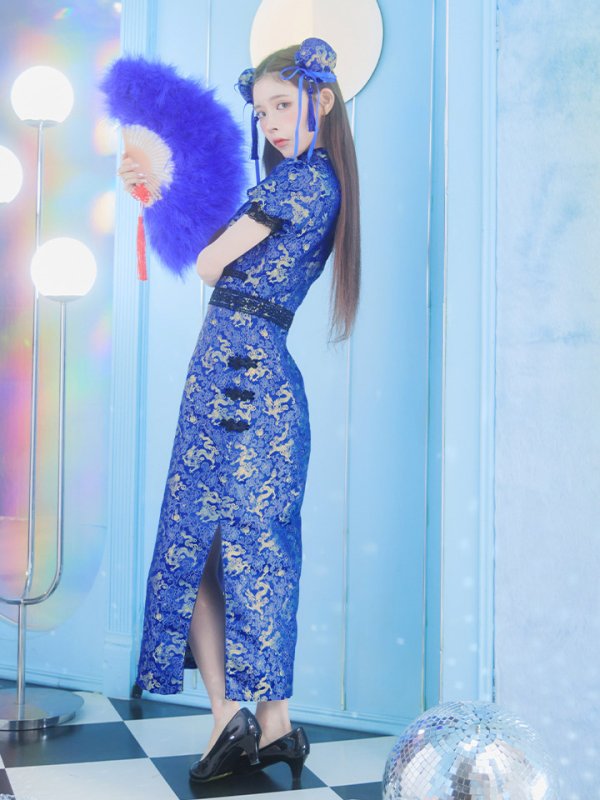 画像24: 【即日発送】【ハロウィン】 緩苺ちゃん着用 パフスリーブチャイナドレス【コスプレ2点セット】【S-Mサイズ/3カラー】(SE01YN)[OF04]