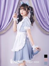 【ハロウィン】【LARME/ラルム掲載】 ギンガムチェック猫メイド【コスプレ5点セット】【S-Mサイズ/3カラー】[YMT]