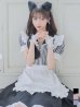 画像1: 【ハロウィン】 ギンガムチェック猫メイド【コスプレ5点セット】【S-Mサイズ/3カラー】[YMT] (1)
