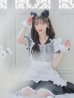 画像8: 【ハロウィン】 ギンガムチェック猫メイド【コスプレ5点セット】【S-Mサイズ/3カラー】[YMT]
