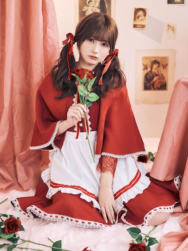画像4: 【即日発送】【ハロウィン】【LARME/ラルム掲載】赤ずきん【コスプレ3点セット】【S-XLサイズ/1カラー】[HC03]