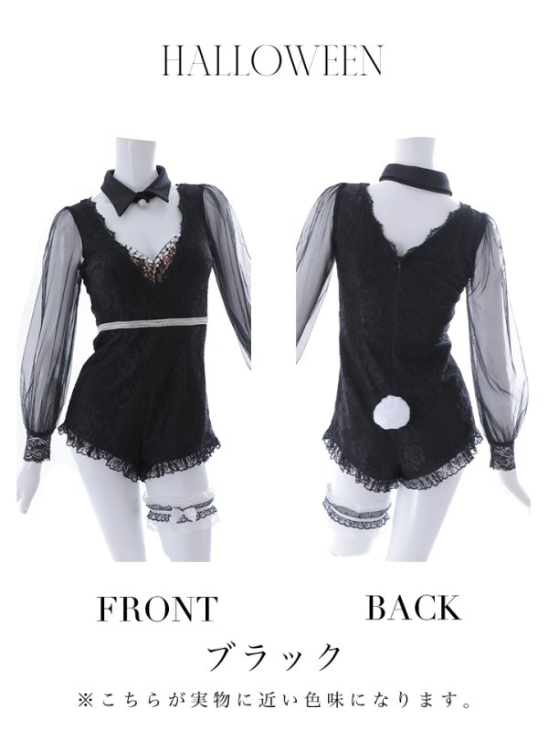 画像34: 【ハロウィン】 レースバニーオールインワン 【コスプレ5点セット】【S-Lサイズ/3カラー】[OF01]