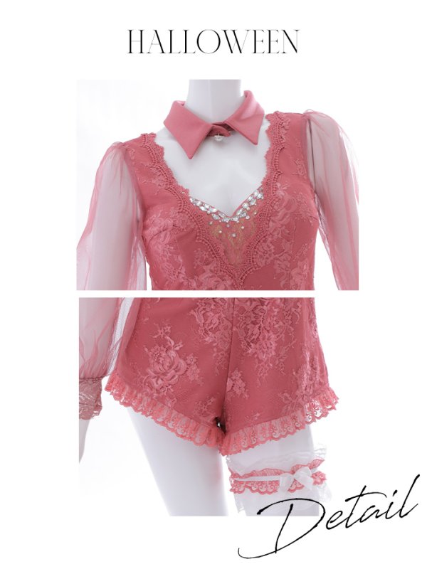 画像39: 【ハロウィン】 レースバニーオールインワン 【コスプレ5点セット】【S-Lサイズ/3カラー】[OF01]
