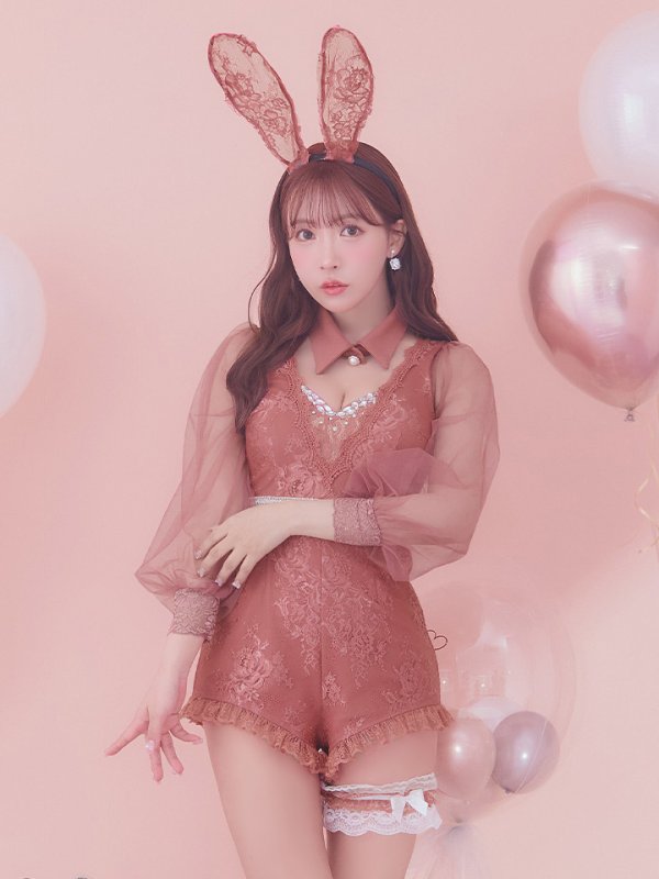 画像8: 【ハロウィン】 レースバニーオールインワン 【コスプレ5点セット】【S-Lサイズ/3カラー】[OF01]