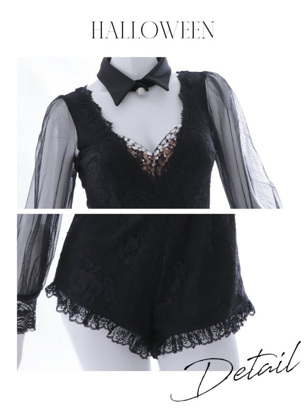 画像35: 【ハロウィン】 レースバニーオールインワン 【コスプレ5点セット】【S-Lサイズ/3カラー】[OF01]
