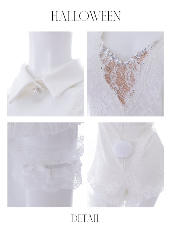 画像44: 【ハロウィン】 レースバニーオールインワン 【コスプレ5点セット】【S-Lサイズ/3カラー】[OF01]