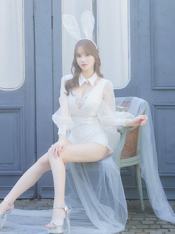 画像7: 【ハロウィン】 レースバニーオールインワン 【コスプレ5点セット】【S-Lサイズ/3カラー】[OF01]