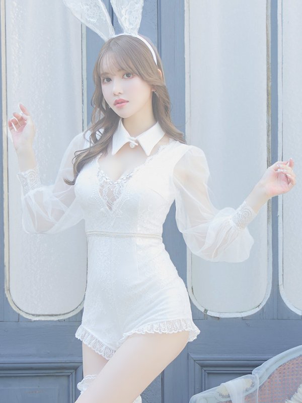 画像14: 【ハロウィン】 レースバニーオールインワン 【コスプレ5点セット】【S-Lサイズ/3カラー】[OF01]