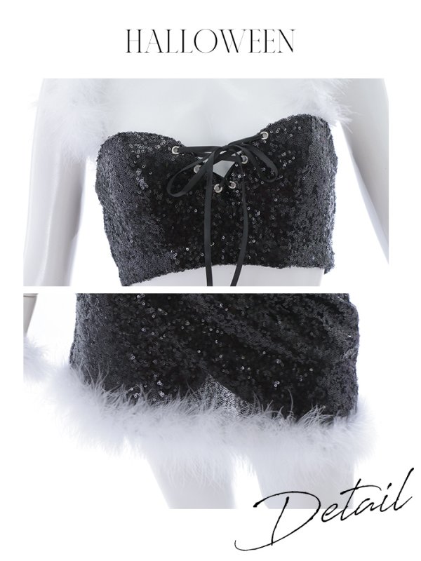 画像33: 【SALE!!】【即日発送】【ハロウィン】スパンコールセットアップバニー 【コスプレ6点セット】【S-Mサイズ/3カラー】[OF01]