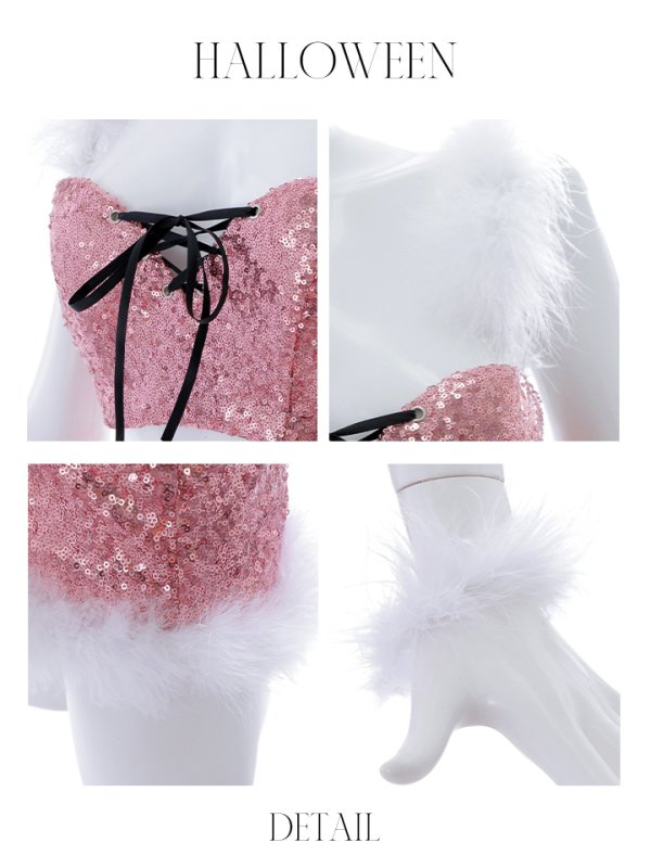 画像26: 【SALE!!】【即日発送】【ハロウィン】スパンコールセットアップバニー 【コスプレ6点セット】【S-Mサイズ/3カラー】[OF01]