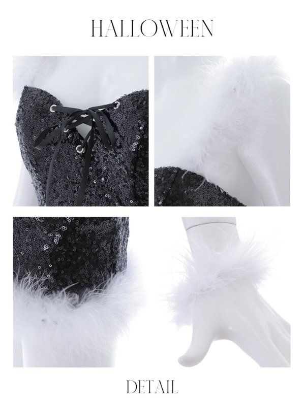 画像34: 【SALE!!】【即日発送】【ハロウィン】スパンコールセットアップバニー 【コスプレ6点セット】【S-Mサイズ/3カラー】[OF01]