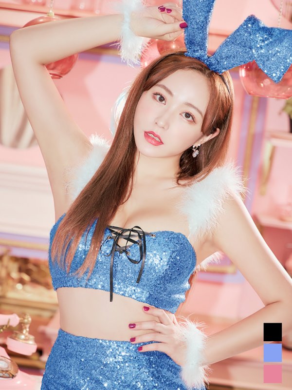 画像20: 【SALE!!】【即日発送】【ハロウィン】スパンコールセットアップバニー 【コスプレ6点セット】【S-Mサイズ/3カラー】[OF01]