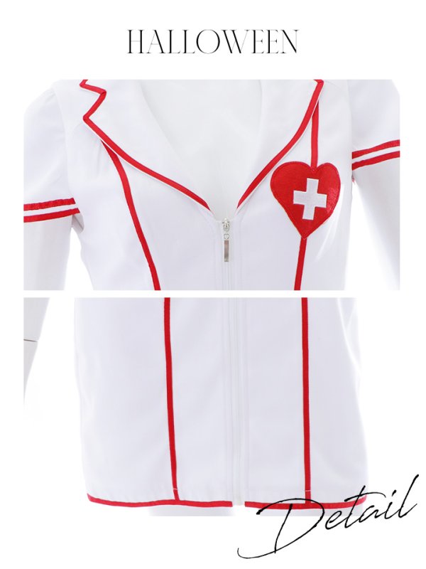 画像20: 【ハロウィン】 ジップナース 【コスプレ4点セット】【S-Mサイズ/1カラー】(CH01)[HC03]