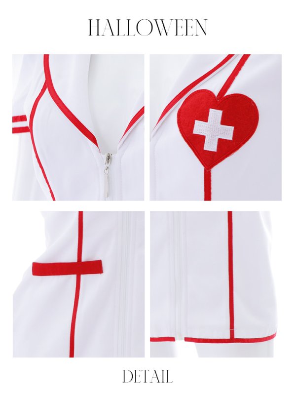 画像21: 【ハロウィン】 ジップナース 【コスプレ4点セット】【S-Mサイズ/1カラー】(CH01)[HC03]