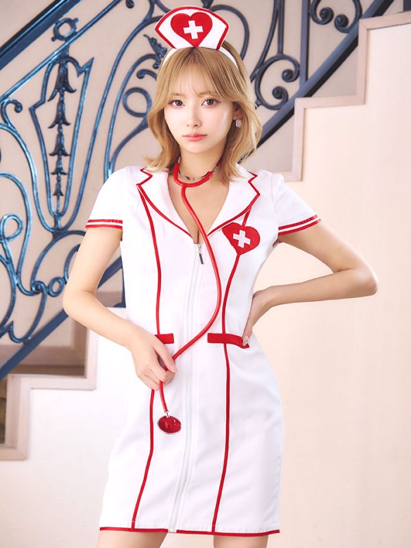 画像7: 【ハロウィン】 ジップナース 【コスプレ4点セット】【S-Mサイズ/1カラー】(CH01)[HC03]