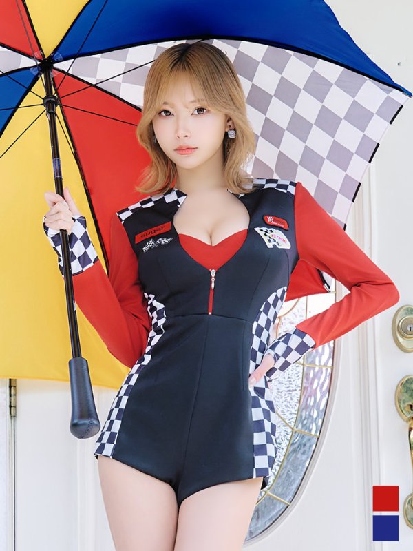 画像1: 【即日発送】【ハロウィン】 レースクイーンオールインワン 【コスプレ1点セット】【S-Mサイズ/2カラー】[YMT]