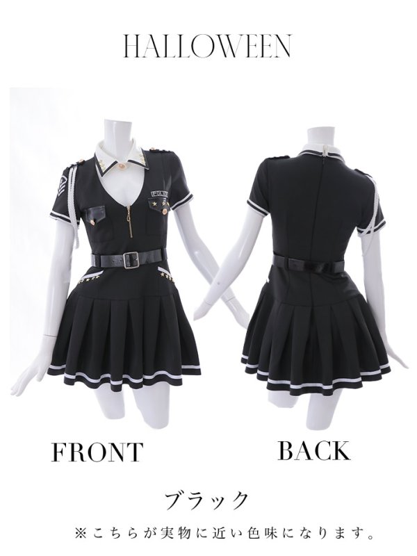 画像18: 【ハロウィン】ポリスフレアワンピース【コスプレ5点セット】【S-XLサイズ】(HC06-SV)[OF04-Bg]