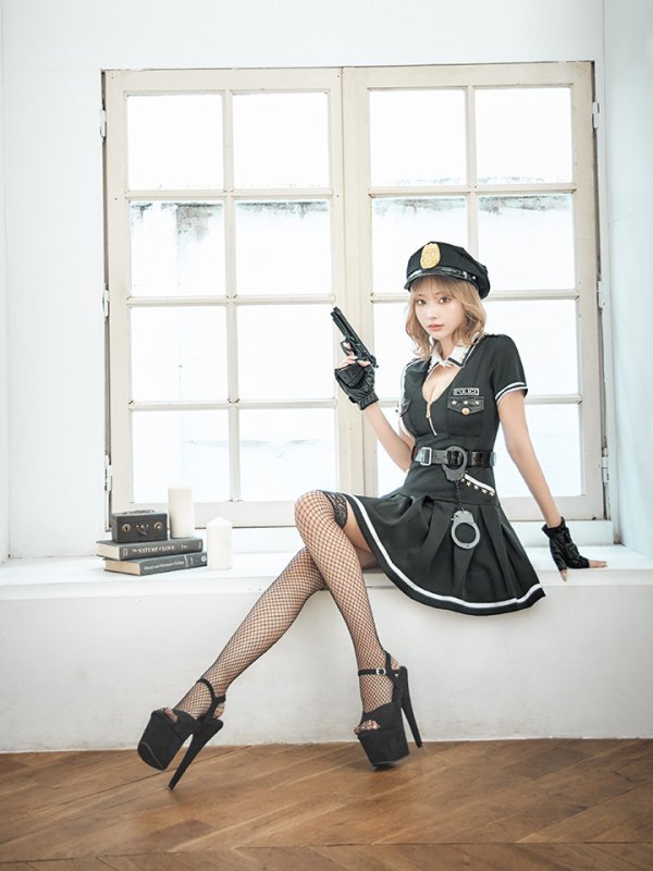 画像9: 【ハロウィン】ポリスフレアワンピース【コスプレ5点セット】【S-XLサイズ】(HC06-SV)[OF04-Bg]