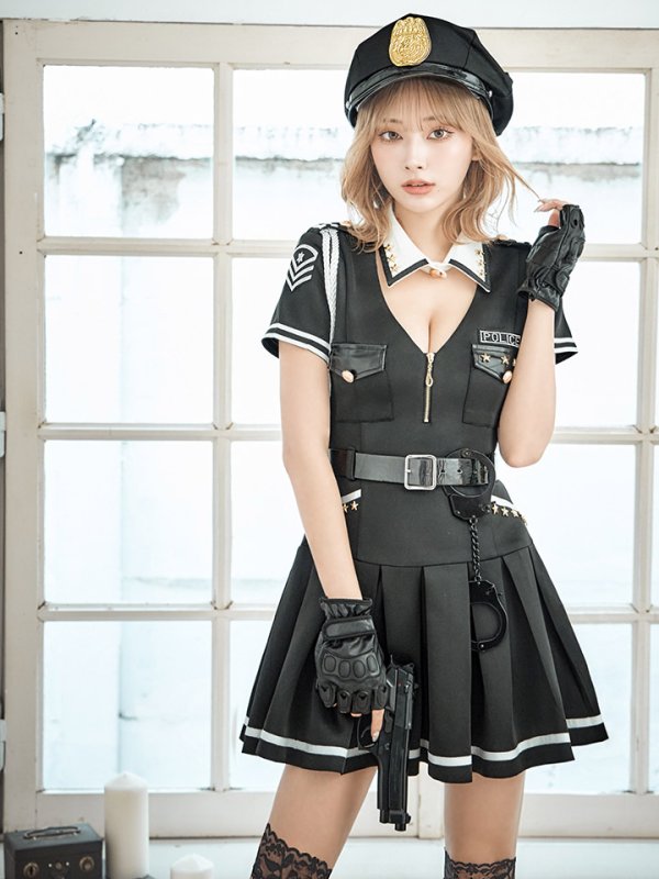 画像15: 【ハロウィン】ポリスフレアワンピース【コスプレ5点セット】【S-XLサイズ】(HC06-SV)[OF04-Bg]