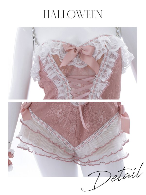 画像37: 【即日発送】【ハロウィン】パールチェーンレースバニーガール【コスプレ7点セット】【S-Lサイズ/3カラー】[OF01]