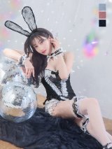 【即日発送】【ハロウィン】パールチェーンレースバニーガール【コスプレ7点セット】【S-Lサイズ/3カラー】[HC02]