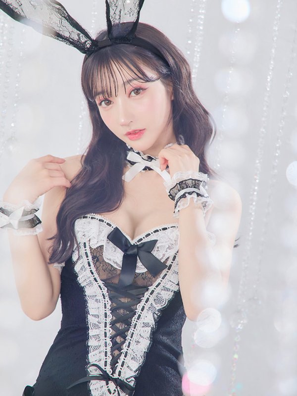 画像34: 【即日発送】【ハロウィン】パールチェーンレースバニーガール【コスプレ7点セット】【S-Lサイズ/3カラー】[HC03]