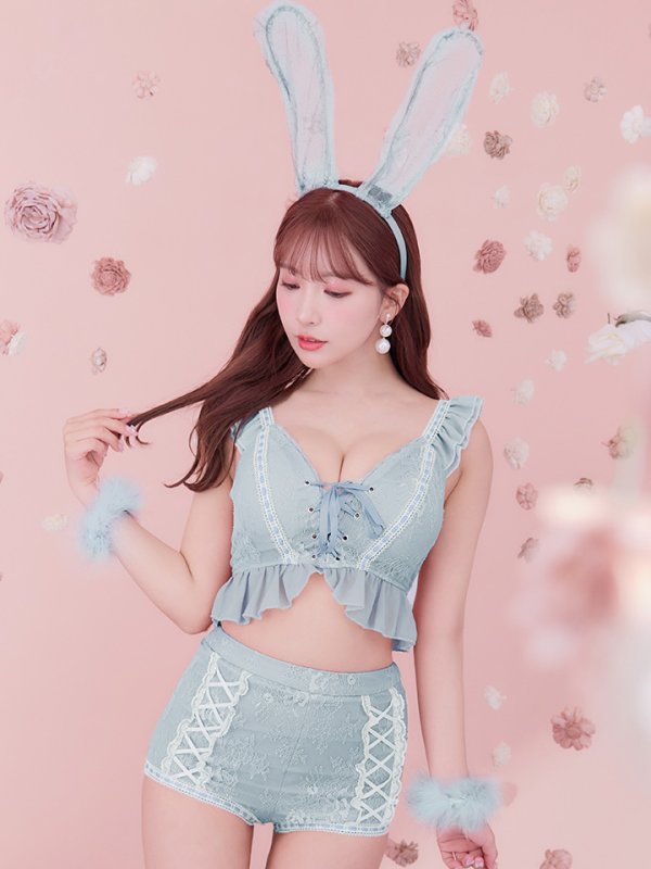 画像39: 【SALE!!】【即日発送】【ハロウィン】 フリルレースバニーセットアップ 【コスプレ6点セット】 【S-Mサイズ/3カラー】[OF01]