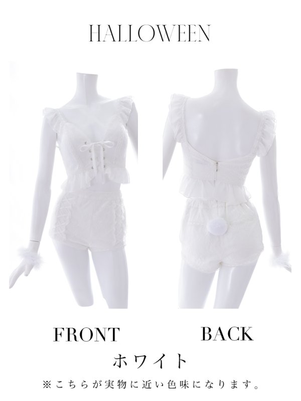 画像46: 【SALE!!】【即日発送】【ハロウィン】 フリルレースバニーセットアップ 【コスプレ6点セット】 【S-Mサイズ/3カラー】[OF01]