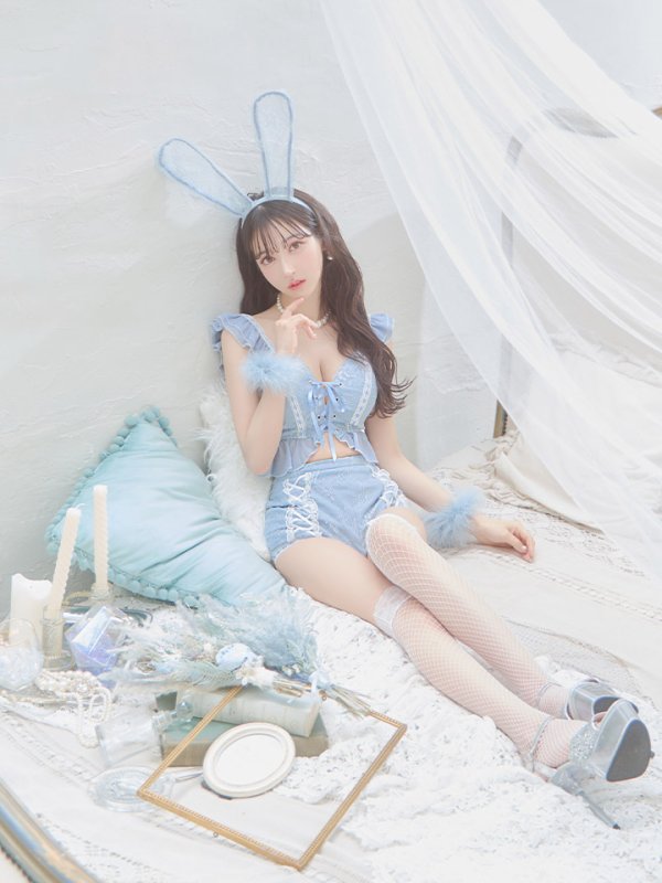 画像9: 【SALE!!】【即日発送】【ハロウィン】 フリルレースバニーセットアップ 【コスプレ6点セット】 【S-Mサイズ/3カラー】[OF01]