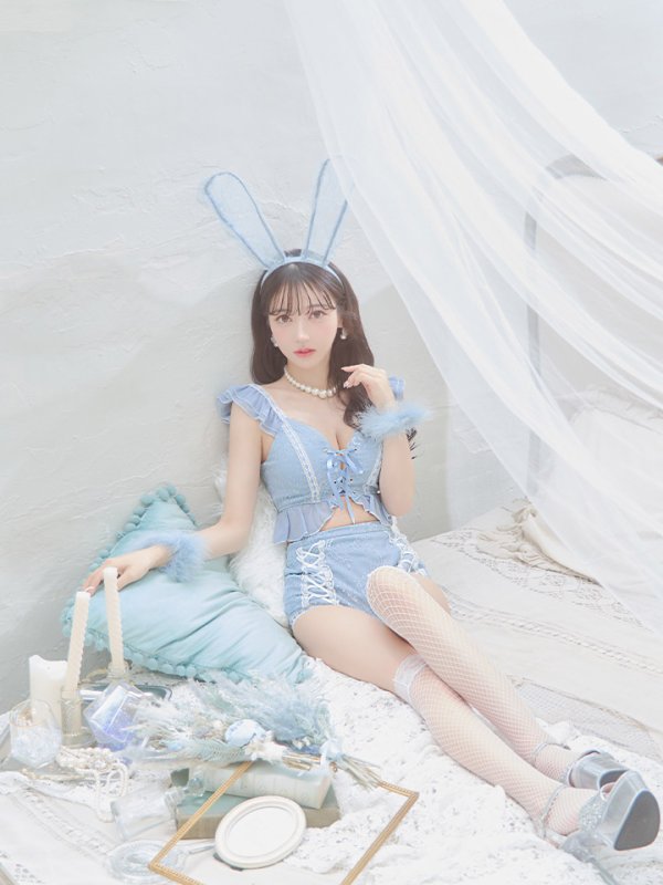 画像12: 【SALE!!】【即日発送】【ハロウィン】 フリルレースバニーセットアップ 【コスプレ6点セット】 【S-Mサイズ/3カラー】[OF01]