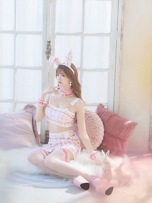 画像10: 【SALE!!】【即日発送】【ハロウィン】 ツイードバニーラップススカートセットアップコスプレ【コスプレ7点セット】【S-Mサイズ/2カラー】[HC03]