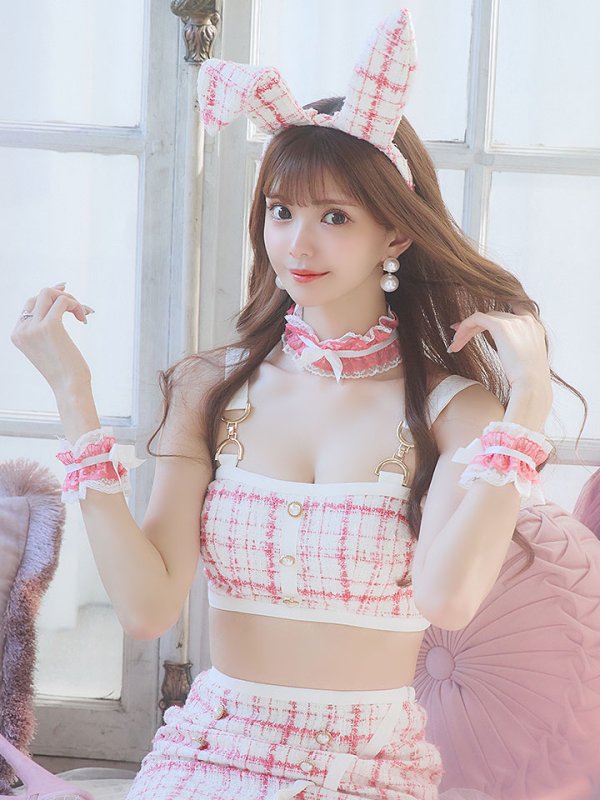 画像11: 【SALE!!】【即日発送】【ハロウィン】 ツイードバニーラップススカートセットアップコスプレ【コスプレ7点セット】【S-Mサイズ/2カラー】[HC03]